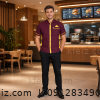 لباس آشپزی مدل شاهین زرشکی با خرجکار زرد لباس آشپزی مدل شاهین زرشکی با خرجکار زرد